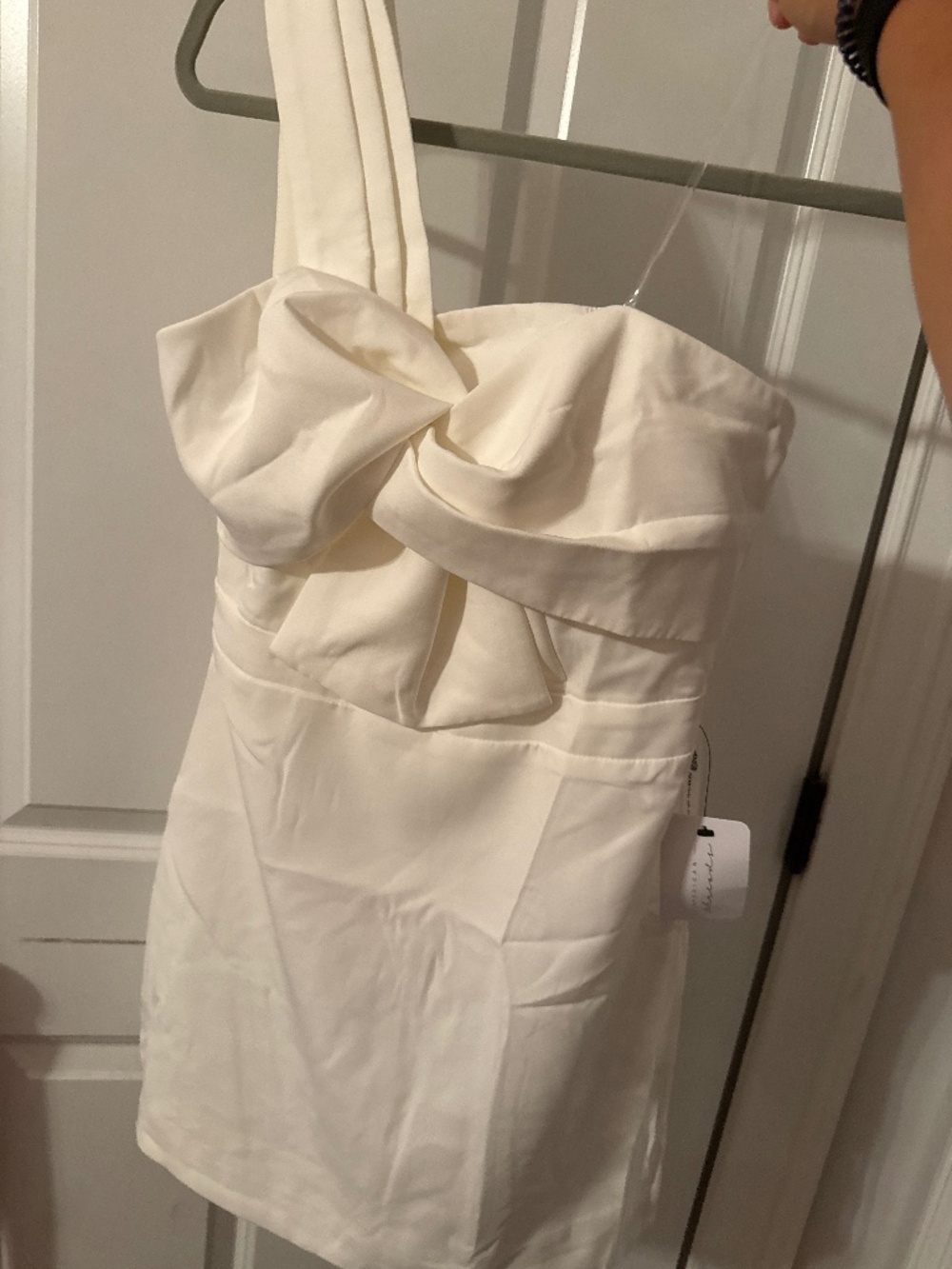 American Threads White One Shoulder Dress